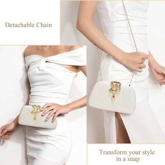 Elegant Glitter Clutch for Women – Sparkly Hard Shell Evening Purse - Picture 4 of 6